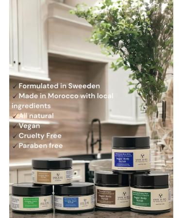 100% Natural Emulsified Sugar Body Scrub with Moroccan Argan - 200g | Made in Morocco Formulated in Sweden ISO & GMP Certified - Buy Online on SooperMarket.com