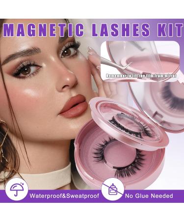 Magnetic Lashes 2 Pairs Reusable Magnetic Eyelashes with Applicator No Glue Magnetic Eye lashes Natural Look without Eyeliner Magnetic Lashes Kit(magnetic lashes-DWSP+N07) CX-DWSP+N07 - Buy Online on SooperMarket.com