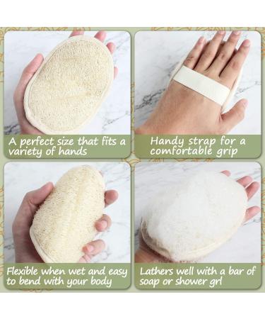 Zittop 2 Pack Natural Luffa and Terry Cloth Exfoliating Loofah Sponge Pads - Body Scrubber for Spa Bathing and Shower - Buy Online on SooperMarket.com