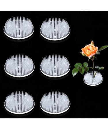 Worldity 6 Pieses Flower Frog  2.55 Flower Pin Holder  Flower Frogs for Arrangements with 3 Mini Suction Cups for Ikebana Vases Plant Fixation  Flower Decoration Clear