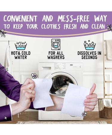 Eco-Friendly Laundry Detergent Sheets - Space-Saving Lavender Soap Strips for 80 Loads | Mess-Free Travel-Friendly Efficient Cleaning - Buy Online on SooperMarket.com