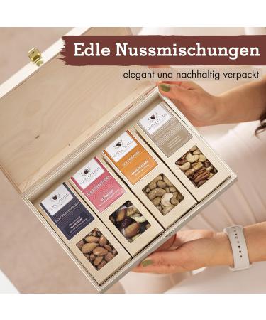 Wellnuss Ladiesnight Premium Gift Set for Women | Vegan Nut Snacks in Birch Wood Box | Perfect Gift Idea for Girlfriend Mother & Sister - Buy Online on SooperMarket.com