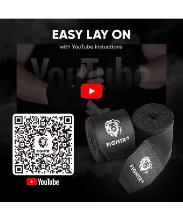 FIGHTR Premium 160 Semi Elastic Hand Wraps with Thumb Loop for Boxing, MMA, Muay Thai - Black (4m) Men & Women - Buy Online on SooperMarket.com