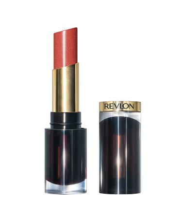 REVLON Super Lustrous Glass Shine Lipstick, Flawless Moisturizing Lip Color with Aloe, Hyaluronic Acid and Rose Quartz, Glaring Coral (014), 0.15 oz