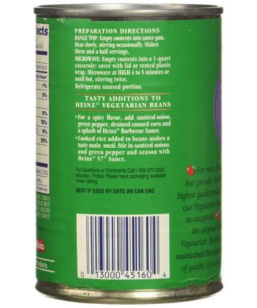 Heinz Vegetarian Beans in Tomato Sauce 16 oz 6 pk - Pack of 6 | Heinz Vegetarian Baked Beans - Buy Online on SooperMarket.com