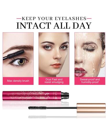 4D Magic Silk Fiber Lash Mascara - Waterproof & Hypoallergenic for Thicker, Long-Lasting, and Curly Eyelashes - Buy Online on SooperMarket.com