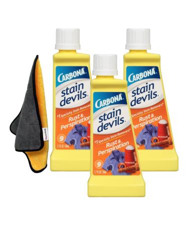 White Clothes Cleaner 1.7 Oz Professional Strength Stain Remover Bundled With Beyondeals Cleaning Towel Fabric Cleanser For Rust & Perspiration Safe On Multiple Fabrics Skin-Friendly (Pack Of 3)