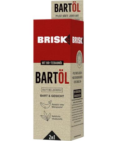 Brisk 2in1 Beard Oil for Men | Organic Tea Tree Oil | 50ml - Softens Beard & Nourishes Skin | Non-Greasy Facial Care & Shaving Solution - Buy Online on SooperMarket.com