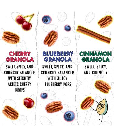 Blueberry Cherry Cinnamon Keto Granola Cereal Variety Pack | Low Carb Snack | 2-3g Net Carb | 11 oz (Pack of 3) - Buy Online on SooperMarket.com