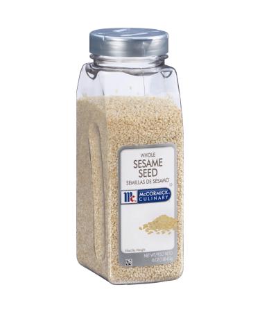 McCormick Culinary Whole Sesame Seed, 16 oz - One 16 Ounce Container of Hulled Whole White Sesame Seeds Perfect for Noodle Dishes, Sushi, Stir-Fries and Coating for Meat and Fish 1 Pound (Pack of 1)