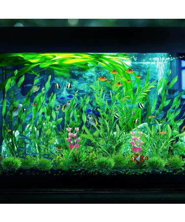 Quozuo 25 Pieces Artificial Aquarium Plants - Easy Green Plastic Decor for Stunning Aquariums - Buy Online on SooperMarket.com