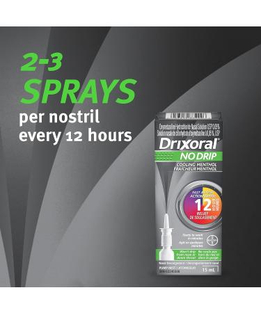 Drixoral No Drip Cool Menthol Spray Cooling Sensation with 12 Hour Relief 15ml - Buy Online on SooperMarket.com