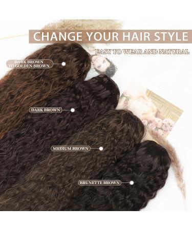 KooKaStyle 30 Inch Dark Brown Wavy Ponytail Extension - Clip-On Synthetic Curly Hairpiece for Women and Girls - Buy Online on SooperMarket.com