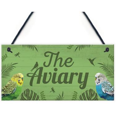 RED OCEAN The Aviary Bird Aviary Sign Bird Accessories For Cage Garden Plaque Gift For Nan Grandad Bird Lover Gifts