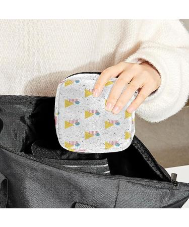 Anna Cowper Retro Geometric Pattern Sanitary Napkin Storage Bag - Portable Period Pouch for Women & Teens - Multi-colored - Buy Online on SooperMarket.com