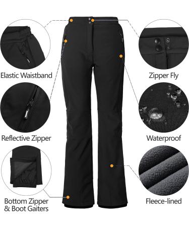 Outdoor Ventures Women's Snow Pants - Waterproof, Windproof, Insulated Ski Pants - Classic Black (Size 6, 31 Inseam) - New Version - Buy Online on SooperMarket.com