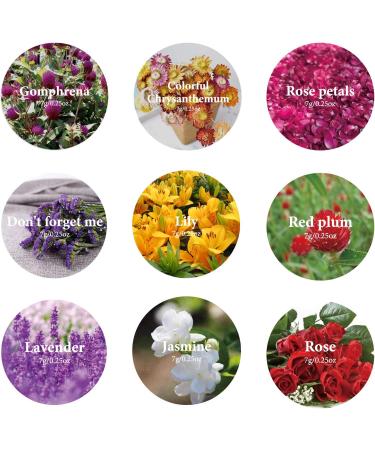 9 Bags Natural Dried Flowers Herbs Kit for DIY Soap and Candle Making - Rose Petals, Lavender, Jasmine, and More - Buy Online on SooperMarket.com