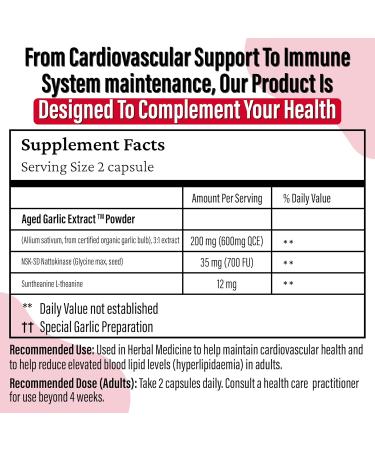 Kyolic - Cardiovascular Health Formula 109 120 Capsules - Reduce Elevated Blood Lipid Levels in Adults - Source of Antioxidant - Combination of Nattokinase and Suntheanine with Aged Garlic Extract 120 count (Pack of 1) - Buy Online on SooperMarket.com
