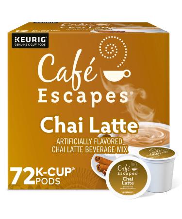 Caf Escapes Chai Latte, Single-Serve Keurig K-Cup Pods, 12 Count (Pack of 6) Chai Latte 12 Count (Pack of 6)