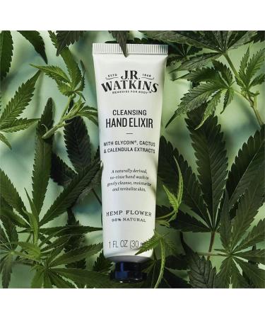 J.R. Watkins Hemp Flower Hand Elixir Waterless Cleansing Hand Wash 1 oz | International Shipping Available - Buy Online on SooperMarket.com