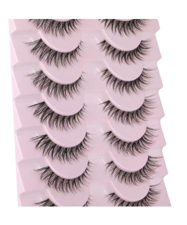 Wiwoseo 15MM Cat Eye False Eyelashes - Natural Wispy Russian Strip Lashes, 10 Pairs for Small Eyes - Buy Online on SooperMarket.com