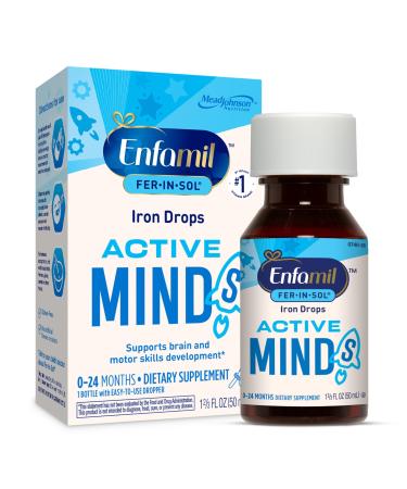 Enfamil Fer-In-Sol Iron Supplement Drops for Infants & Toddlers Supports Brain Development 50 mL Dropper Bottle