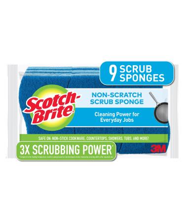 Scotch-Brite Non-Scratch Scrub Sponges, For Washing Dishes and Cleaning Kitchen, 9 Scrub Sponges