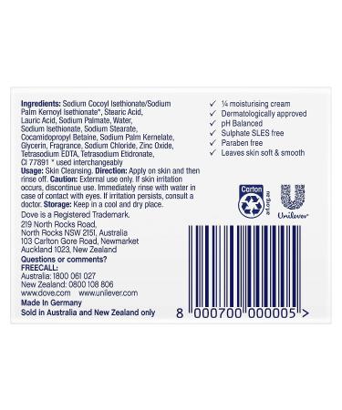 Dove White Moisturizing Cream Beauty Bar - 3.5 oz | Hydrating Gentle Cleanser - Buy Online on SooperMarket.com
