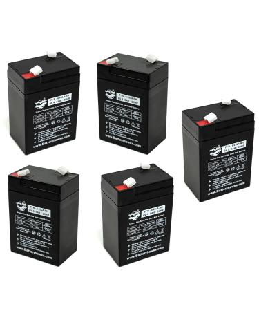 (5 Pack) ELB-0604 Battery ELB0604 SLA for Exit Sign Emergency Light 6V 4.5AH Battery Sealed Lead Acid 6V4.5AH UB645 SLA0905 AH 4.0 AMP Hour 120255