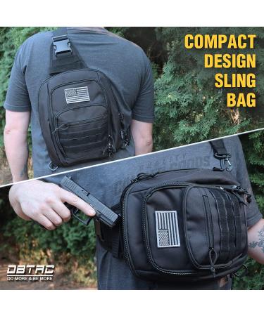 BTAC Tactical Sling Bag | Compact Chest Pack for Concealed Carry | Black Outdoor Sports Shoulder Bag - Buy Online on SooperMarket.com