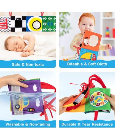 Synearry Color Baby Fabric Book | Interactive Picture Book with Mirrors | Toddler Perception Learning Toy | Perfect Gift for Babies 0-6 Months - Buy Online on SooperMarket.com