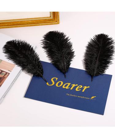 Soarer Black Ostrich Feathers Bulk - 30pcs 8-10 inch for Wedding Party Centerpieces & Home Decor - DIY Crafts (Black) - Buy Online on SooperMarket.com