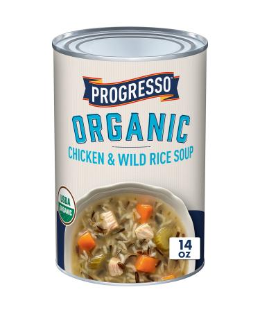 Progresso Organic Chicken and Wild Rice Soup Can 14 oz (Pack of 8)