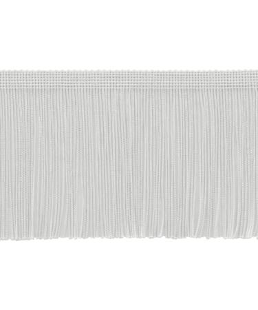 4" (10cm) Long Solid Chainette Fringe Trim (Style# CF04) Pure White #A1 (Bright White) 11 Yard Value Pack (10m/33 ft) 11 Yards (33 ft|10m) Pure White #A1 (Bright White)