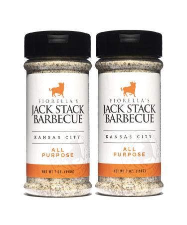 Jack Stack Barbecue All Purpose Dry Rub Seasoning - Kansas City Spice 2 Pack - for Chicken, Beef, Ribs, Vegetables, Seafood, and More (7oz Each) All Purpose 7 Ounce (Pack of 2)