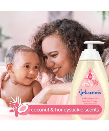 Johnson's Skin Nourish Moisture Wash - Hypoallergenic Baby Wash with Coconut & Honeysuckle 20.3 fl. oz Paraben & Dye-Free Moisturizes Skin - Buy Online on SooperMarket.com