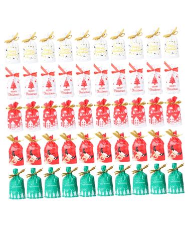 KOMBIUDA 50pcs Christmas Bundle Pocket Christmas Candy Basket Bags Christmas Bundle Bag Bag Biscuit Sack