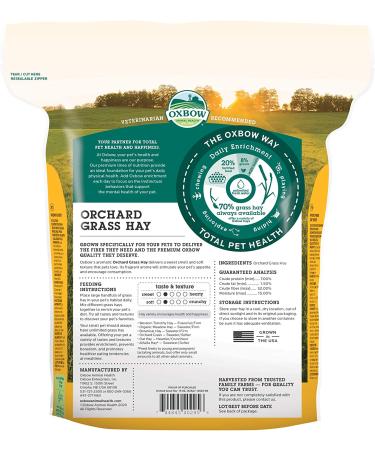 Oxbow Orchard Grass Hay - All Natural Hay for Chinchillas, Rabbits, Guinea Pigs & More - Buy Online on SooperMarket.com