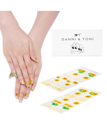 DANNI & TONI 28 Stickers Semi Cured Nail Wraps Soft Self-Adhesive Gel Nail Stickers Salon-Quality Gel Nail Polish Strips Manicure Stickers Set (Joie de Vivre)