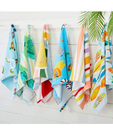 Kids Surfboards Pattern 100% Cotton Beach Towel - 30 x 60 Quick-Dry & Absorbent for Bath, Pool, Camping & Travel - Boys & Girls - Buy Online on SooperMarket.com