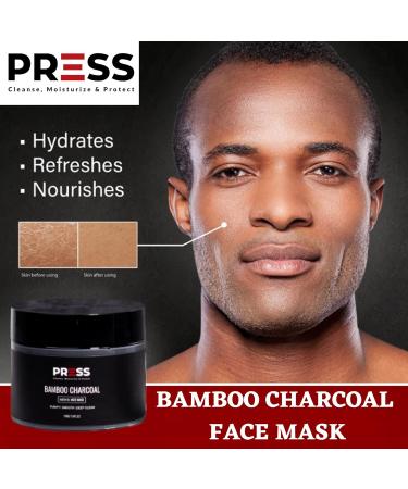 PRESS SKINCARE Bamboo Charcoal Face Mask - Exfoliating Mud Mask for Men | Pore Cleansing & Anti-Aging Hydration | 3.4 FL. OZ - Buy Online on SooperMarket.com