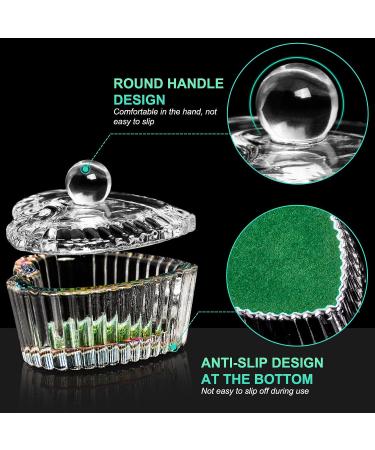 AORAEM 2PCS Nail Tips Art Dappen Dish with Lid - Glass Crystal Cup for Acrylic Liquid Powder - Professional and Home Use - Heart Shape - Buy Online on SooperMarket.com