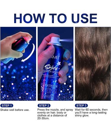 Shimmering Glitter Spray for Hair, Body & Clothing - Perfect for Prom, Festivals and Stage Makeup - Buy Online on SooperMarket.com