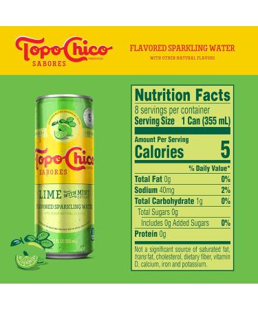Topo Chico Sabores Lime with Mint Extract 12oz 8pk - Refreshing Sparkling Water | Shop Internationally - Buy Online on SooperMarket.com