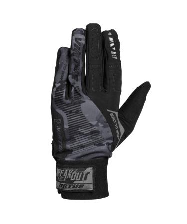 Virtue Breakout Gloves - Multi-Sport Ripstop Full Finger Paintball Gloves Medium (MD) Black Camo