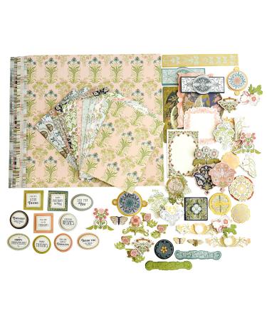 Anna Griffin Salon Nouveau Paper Crafting Kit - Card Making, Scrapbooking, & Paper Crafting Supplies - Cardstocks, Embellishments, Sentiments - for Invitations, Greeting Cards, 32pcs 12"x12"
