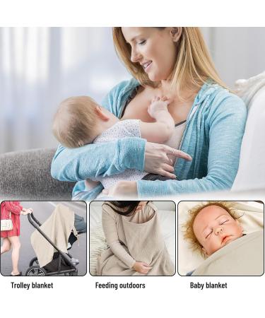 Zoneyan Musselin Still Towel - Soft & Breathable Cotton Breastfeeding Support for Moms & Babies (Khaki) - Perfect for On-the-Go - Buy Online on SooperMarket.com