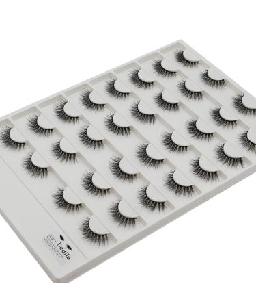 16Pairs Fluffy 3D Volume Eye Lashes Extensions Natural Faux Mink False Eyelashes Makeup Daily Long Stripe Eyelashes Reusable Dramatic Look (X05)
