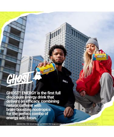 Ghost Energy Sugar-Free Swedish Fish Energy Drink 12-Pack - 16oz Cans - 200mg Natural Caffeine - L-Carnitine & Taurine - Soy & Gluten-Free - Vegan - Buy Online on SooperMarket.com