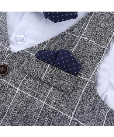 Famuka Baby Boys Gentleman Suits Tuxedo Set in Grey - Size 110 - Buy Online on SooperMarket.com